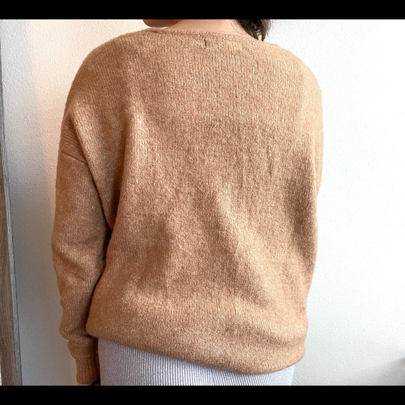 SOLD tan drop shoulder sweater - Picture 2 of 4